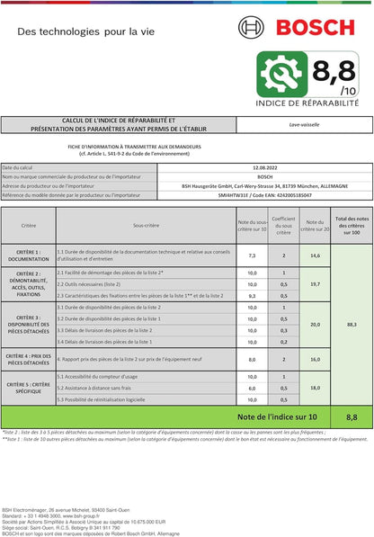 SMI4HTW31E - Série 4 - Lave-Vaisselle Encastrable - 60Cm - 12 Couverts - 46 Db - Blanc