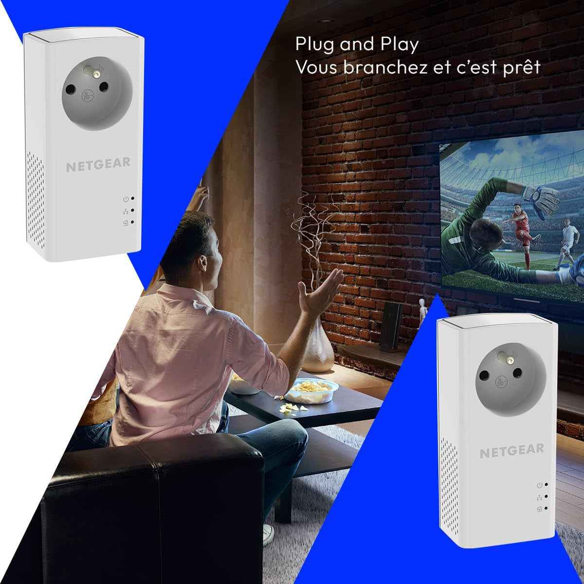 PLP1000-100FRS, CPL 1000 Mbps Avec Port Ethernet, Prise CPL Fibre Idéal Pour Avoir Internet Partout Dans La Maison Et Profiter Du Service Multi-Tv, Compatible Avec Toutes Les Box Internet