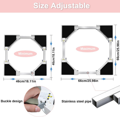 Kit De Superposition Universel, Accessoires Pour Lave-Linge/Sèche-Linge, Universel Cadre Intermédiaire Pour Lave-Linge Et Sèche-Linge Avec Corde À Cliquet, Taille Réglable（46-66Cm）