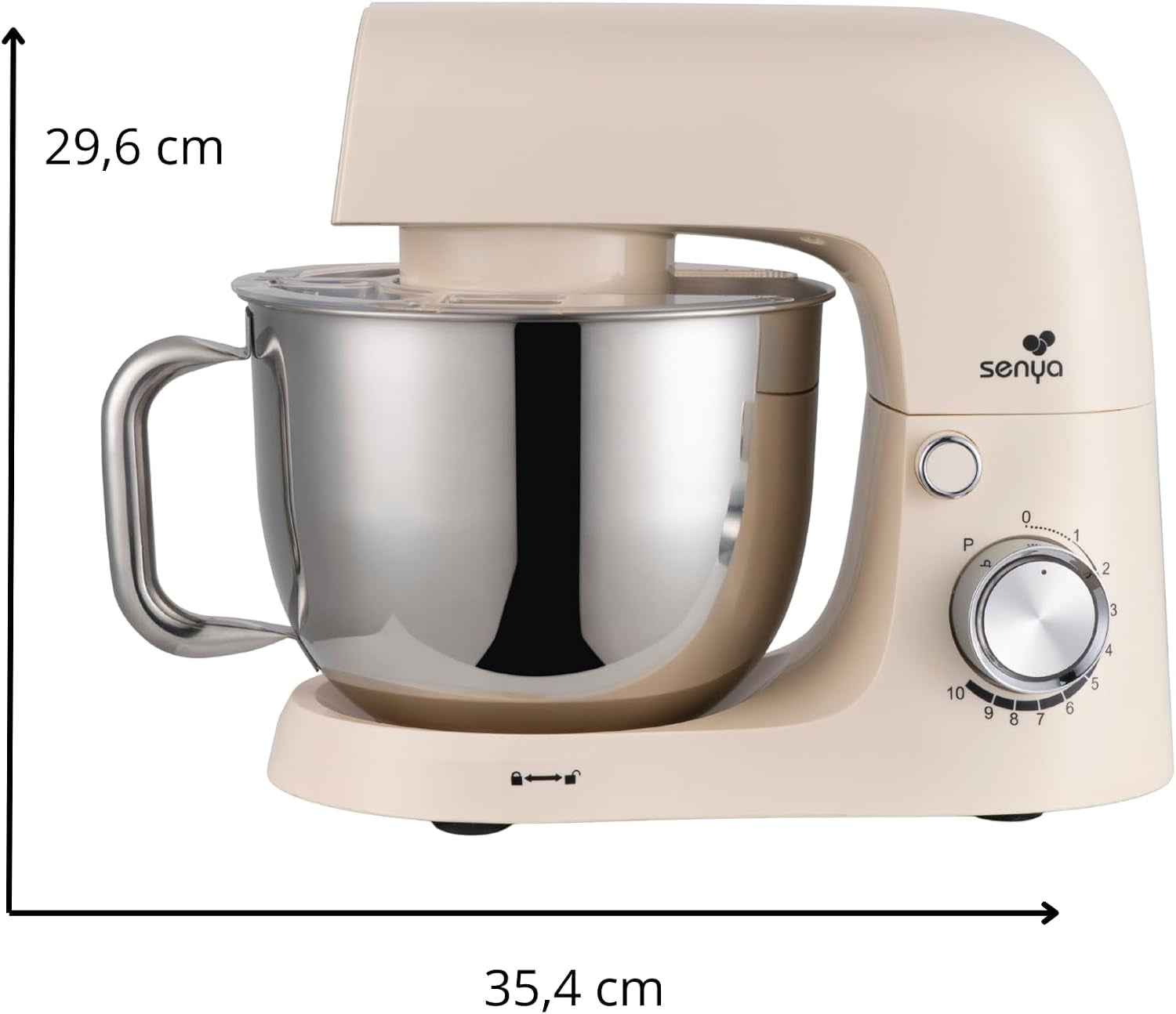 Robot Pâtissier 1500W – Robot Cuisine Multifonction 5L Bol Inox – 10 Vitesses + Pulse – Pétrin, Fouet, Batteur – Robot Pour Gâteau, Pain – Couvercle Anti-Éclaboussures Avec Séparateur D’Œuf