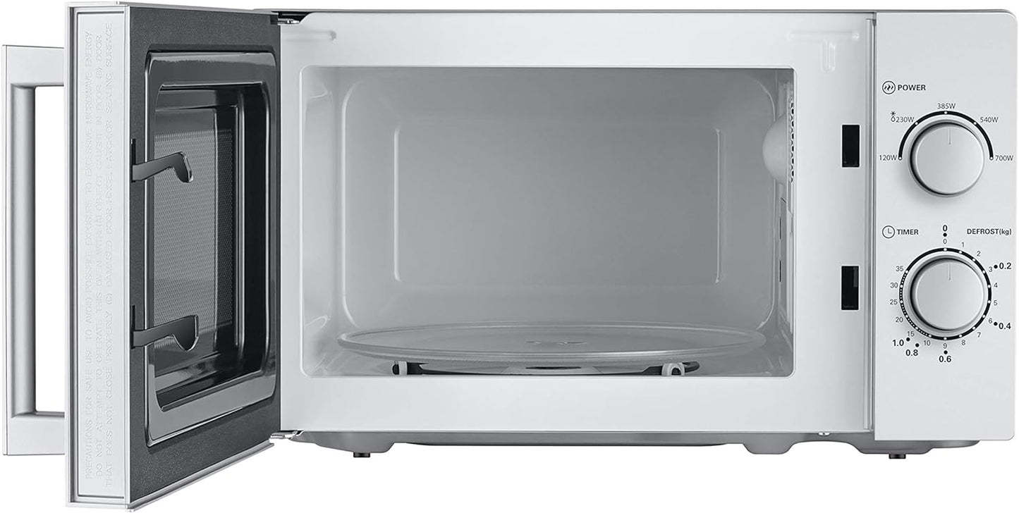 CMSN 20 Si Micro-Ondes, 5 Niveaux De Puissance, Éclairage Intérieur, Dégivrage Facile, Easy Degivrage, Plateau Rotatif À 360 °, 20 L/700 W, Mécanique, Argent