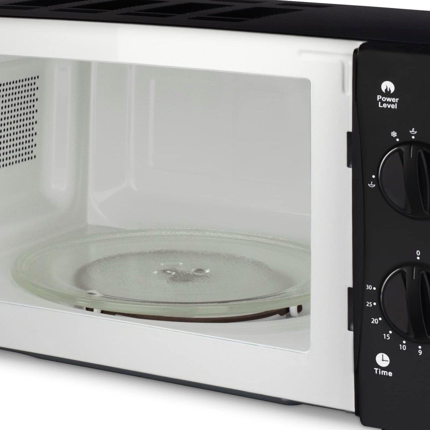 Micro-Ondes Compact 20L VIO6B Noir, Puissant 700W, Plateau Tournant 24,5Cm, Multifonction 5 Niveaux De Chauffe Et Fonction Décongélation, Minuterie Jusqu'À 30Min, Rapide, Plan De Travail