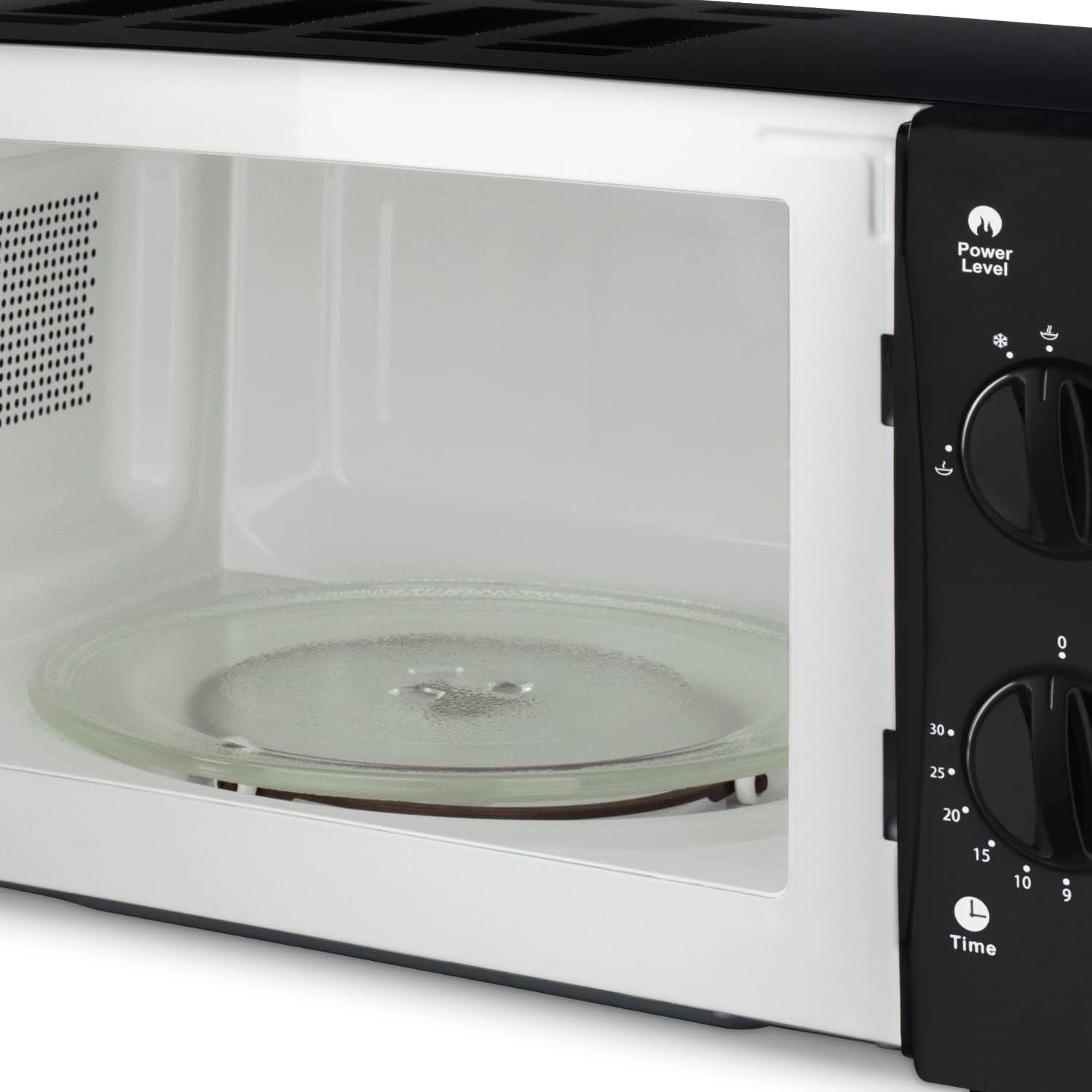 Micro-Ondes Compact 20L VIO6B Noir, Puissant 700W, Plateau Tournant 24,5Cm, Multifonction 5 Niveaux De Chauffe Et Fonction Décongélation, Minuterie Jusqu'À 30Min, Rapide, Plan De Travail