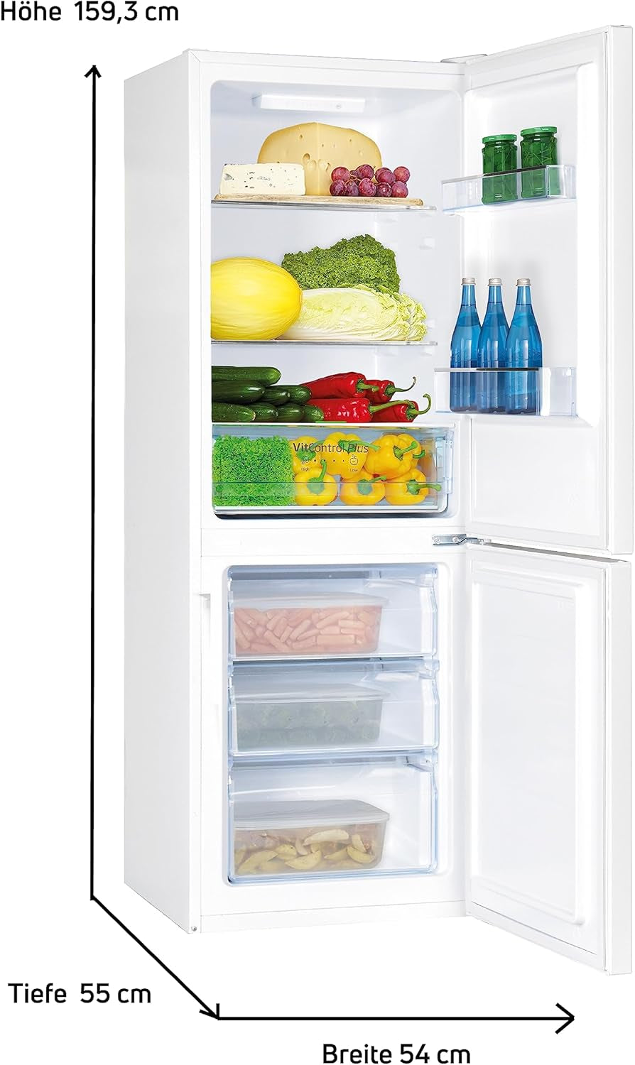 Amica KGCL 386 160 W Réfrigérateur-Congélateur Autoportante 227 L Blanc