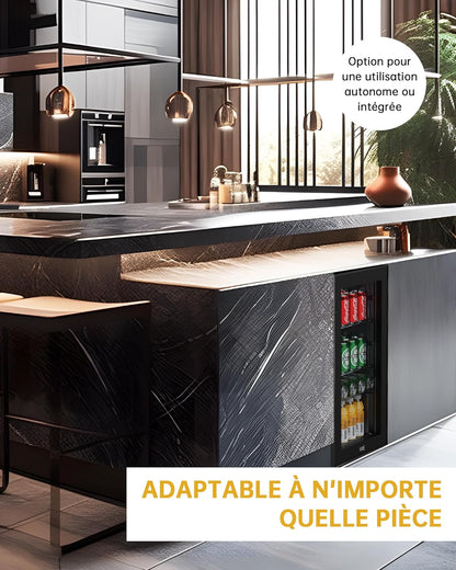 Mini Réfrigérateur Boissons 63L Mini Frigo De Chambre Avec Double Porte Vitrée, Etagères Réglables, Silencieux Petit Frigo Pour Maison/Chambre/Bureau/Cuisine