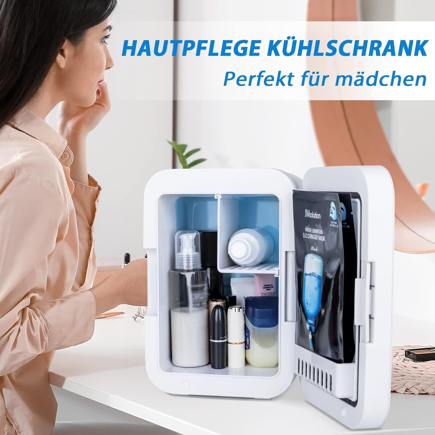YOURLITE Mini Frigo De Chambre 2 En 1 4 Litres, Refroidissement Et Chauffage, Mini Réfrigérateur Portable AC/DC Convient Pour Conserver Les Aliments, Adapté Pour Chambre À Coucher, Bureau