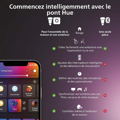 Philips Hue White and Color Ambiance, Ampoule LED Connectée Sphérique Compatible Bluetooth, E14, Fonctionne Avec Alexa, Google Assistant Et Apple Homekit, Lot De 2