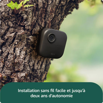 Caméra  Outdoor 4 : Caméra De Surveillance Connectée HD Sans Fil, 2 Ans D'Autonomie, Détection De Mouvements Avancée- Système 2 Caméras Avec Sync Module Core