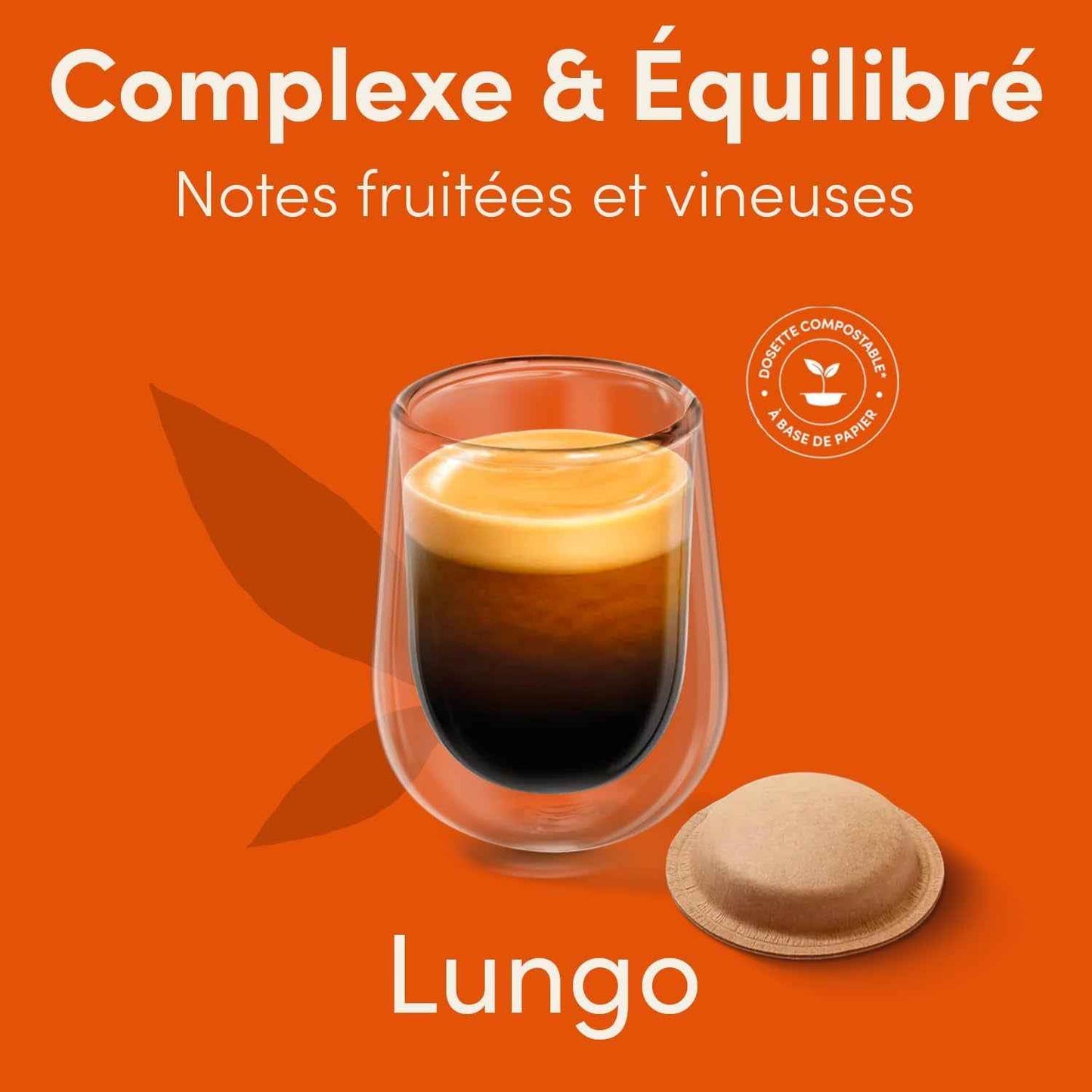 Lungo, 72 Dosettes De Café, 6 X 12 | Dosettes Compostables , Compatibles Uniquement Avec Les Machines NDG NEO , Extraction Haute Pression Equilibrée