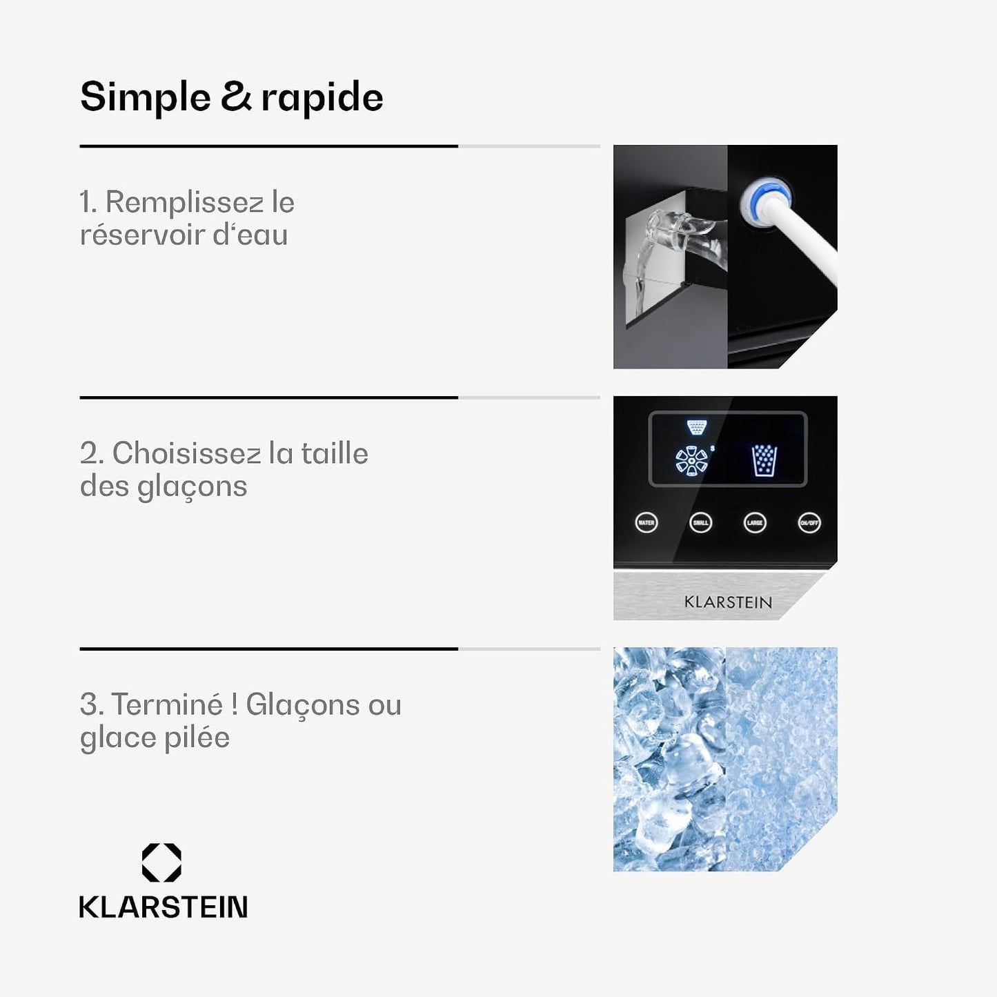 Machine a Glacons Pour La Maison, Capacité De 1.8L, Fabrique Rapidement Jusqu'À 15Kg De Glacons Concassée Ou En Balles, Machine À Glaçons, Ice Maker Avec Alarme, Facile À Nettoyer