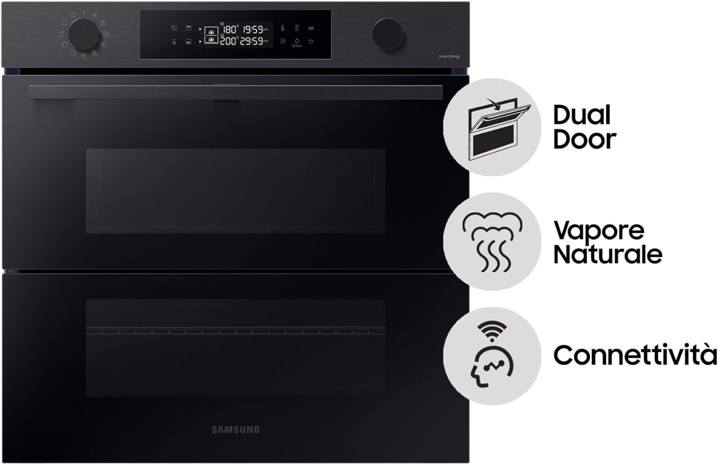 Four Électrique Ventilé Grill/Vapeur 76 Litres Classe A+ Noir - NV7B4540VBB/U5