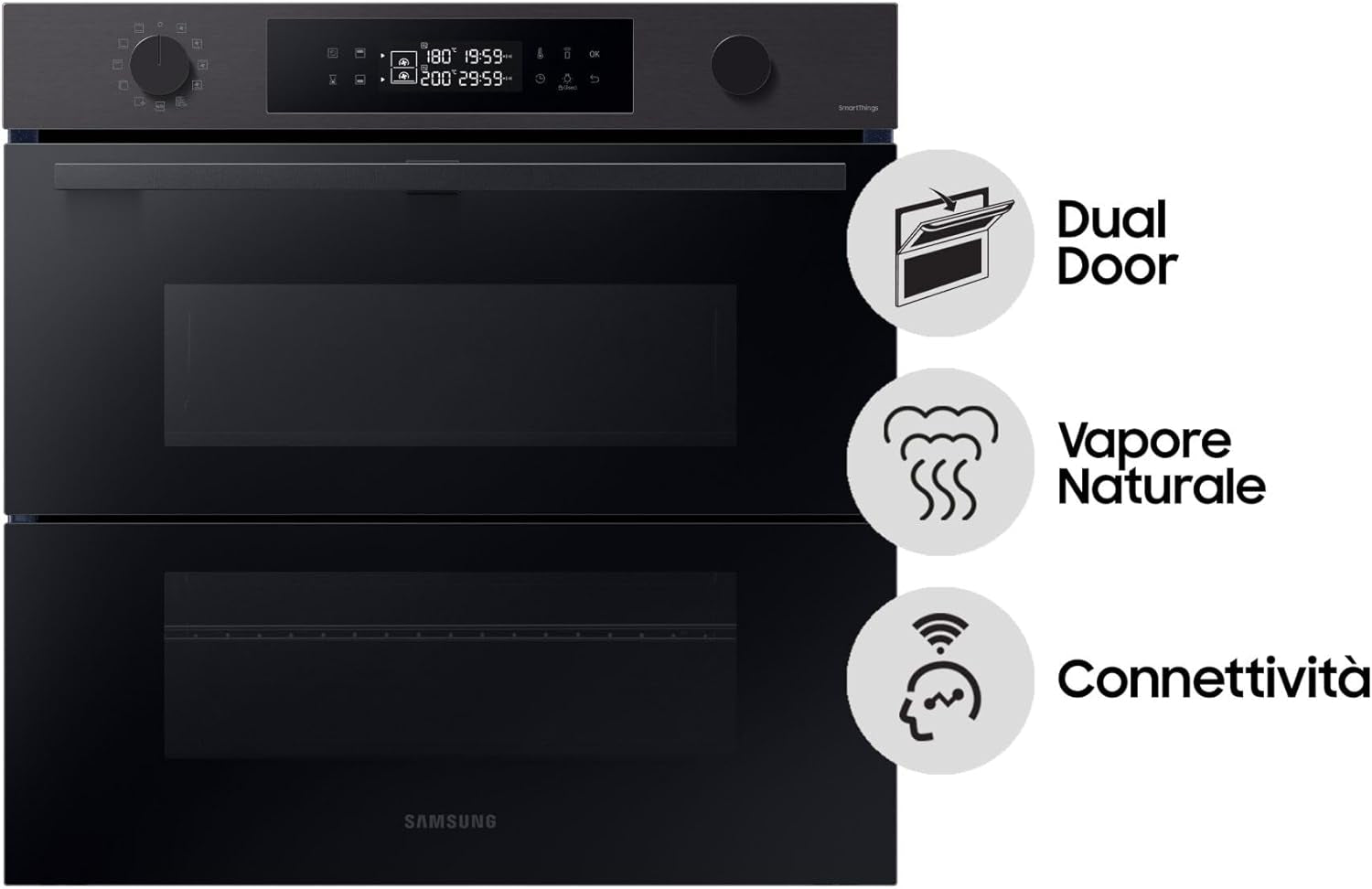 Four Électrique Ventilé Grill/Vapeur 76 Litres Classe A+ Noir - NV7B4540VBB/U5
