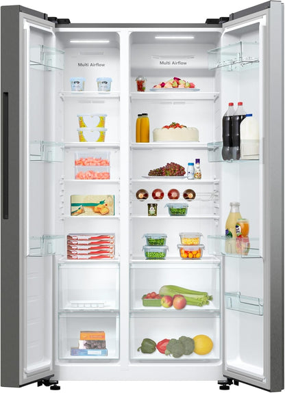 Hisense RS711N4ACE Frigo Américain a Encastrer/À Poser Acier Inoxydable 550 L A+