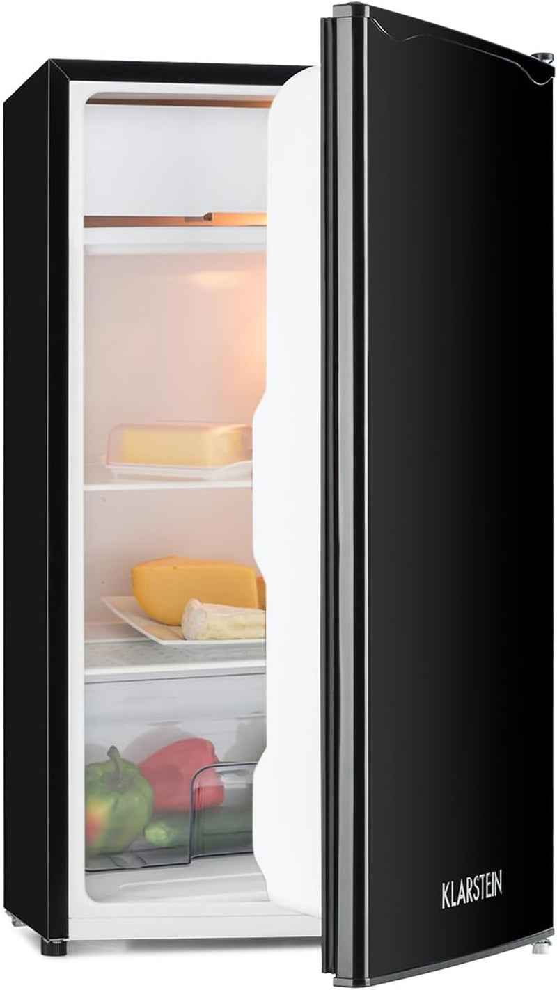 Alleinversorger - Réfrigérateur, Classe E, Congélateur, 5 Niveaux De Température, 2 Clayettes En Verre, Porte Interchangeable, Capacité : Réfrigérateur 90 L, Noir