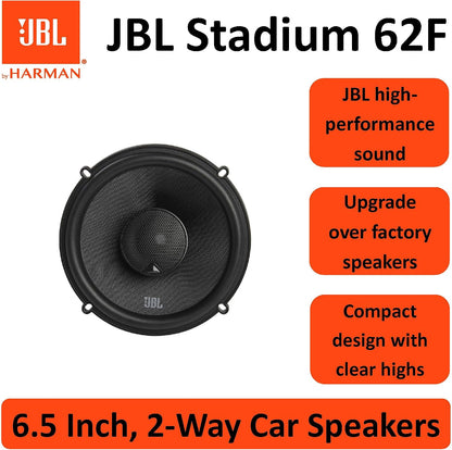 Stadium 62F 6.5 in / 16.5 Cm Haut-Parleur Coaxial 2 Voies Voiture | 85 W RMS / 255 W Max, 93 Db, 3 Ohm, 45 Hz-40 Khz Hi-Res - Woofer Fibre De Verre plus One - Tweeter Dôme Textile Edge-Driven
