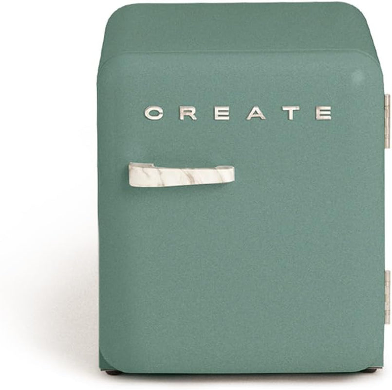/ RETRO FRIDGE 50 MARBLE/ Réfrigérateur Vert Sage Poignée Marbre / 85 W, Mini Bar, Une Étagère, Design Rétro, 50 Cm, Deux Étagères, Capacité De 48 L, Économie D'Énergie, 50 X 44 X 49,8 Cm