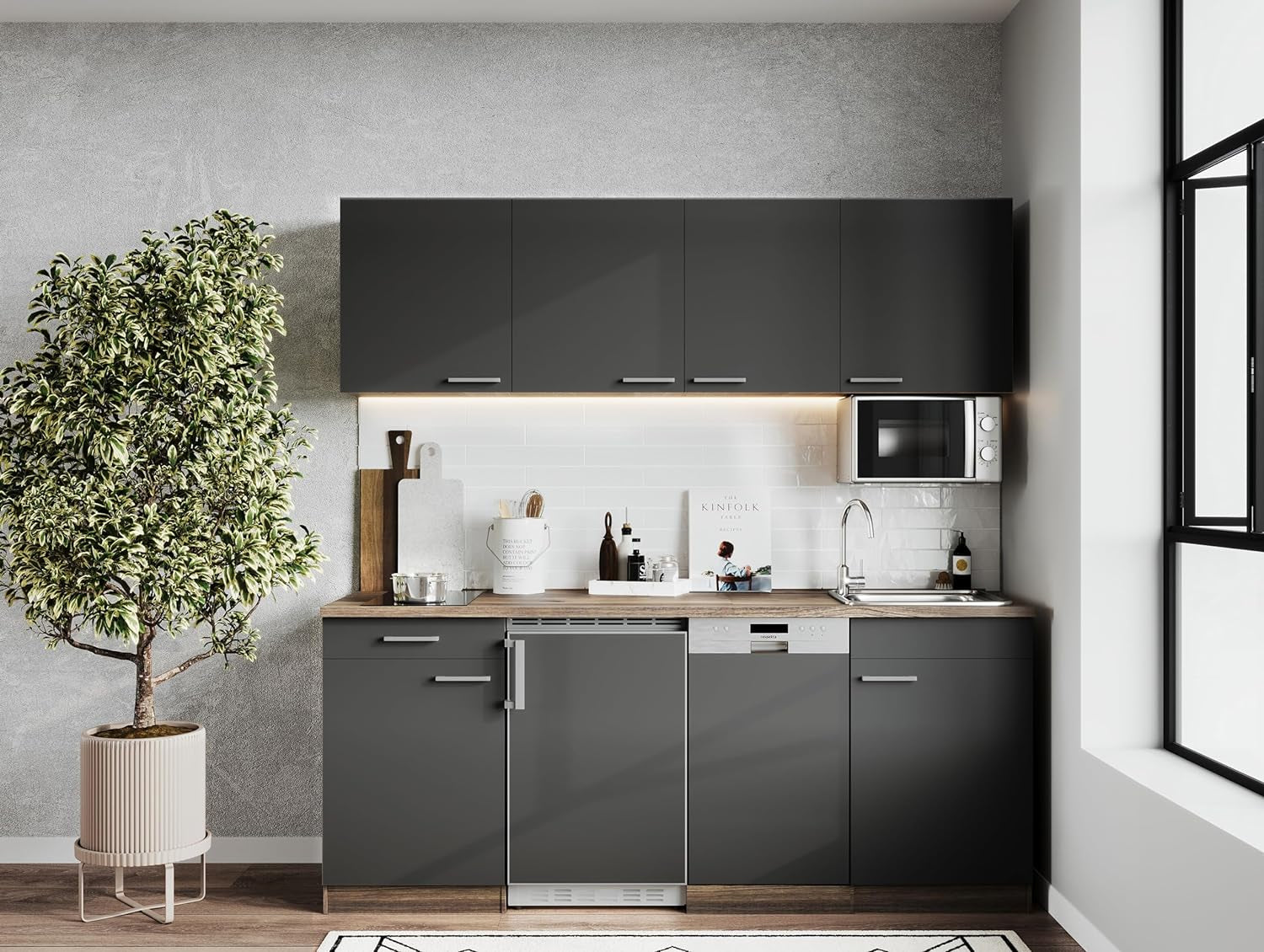 Respekta Lave-Vaisselle Semi-Intégré 45 Cm / Lave-Vaisselle Encastrable Avec Panier À Couverts Flexible / 6 Programmes / Départ Différé / 9 Couverts / Affichage LED / GSP45TIDM