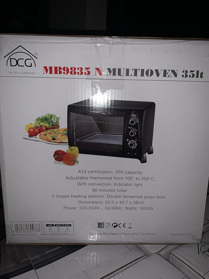 DCG MB9835N Four Multifonction, 35 L, 1500 W, Noir