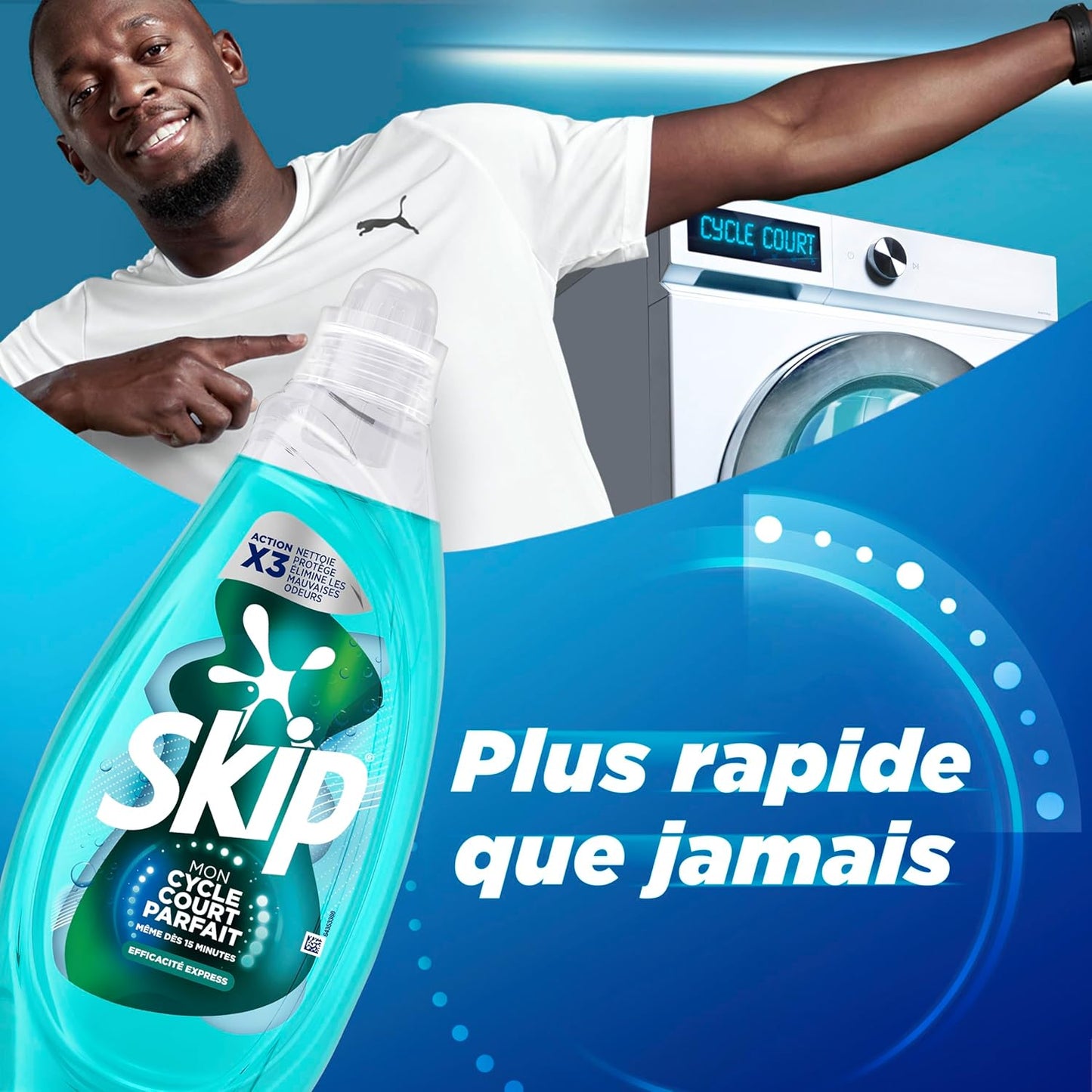Lessive Liquide Mon Cycle Court Parfait Efficacité Express - 37 Lavages - 1Ère Lessive Conçue Pour Cycle Court, Efficace Dès 15 Minutes