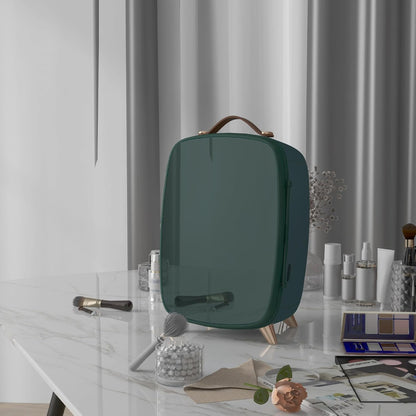 Mini Réfrigérateur 6 L - Réfrigérateur Cosmétique Avec Étagère De Rangement, Réfrigérateur De Beauté Avec Poignée, Pieds Pour Cosmétiques, Boissons, Vert Foncé