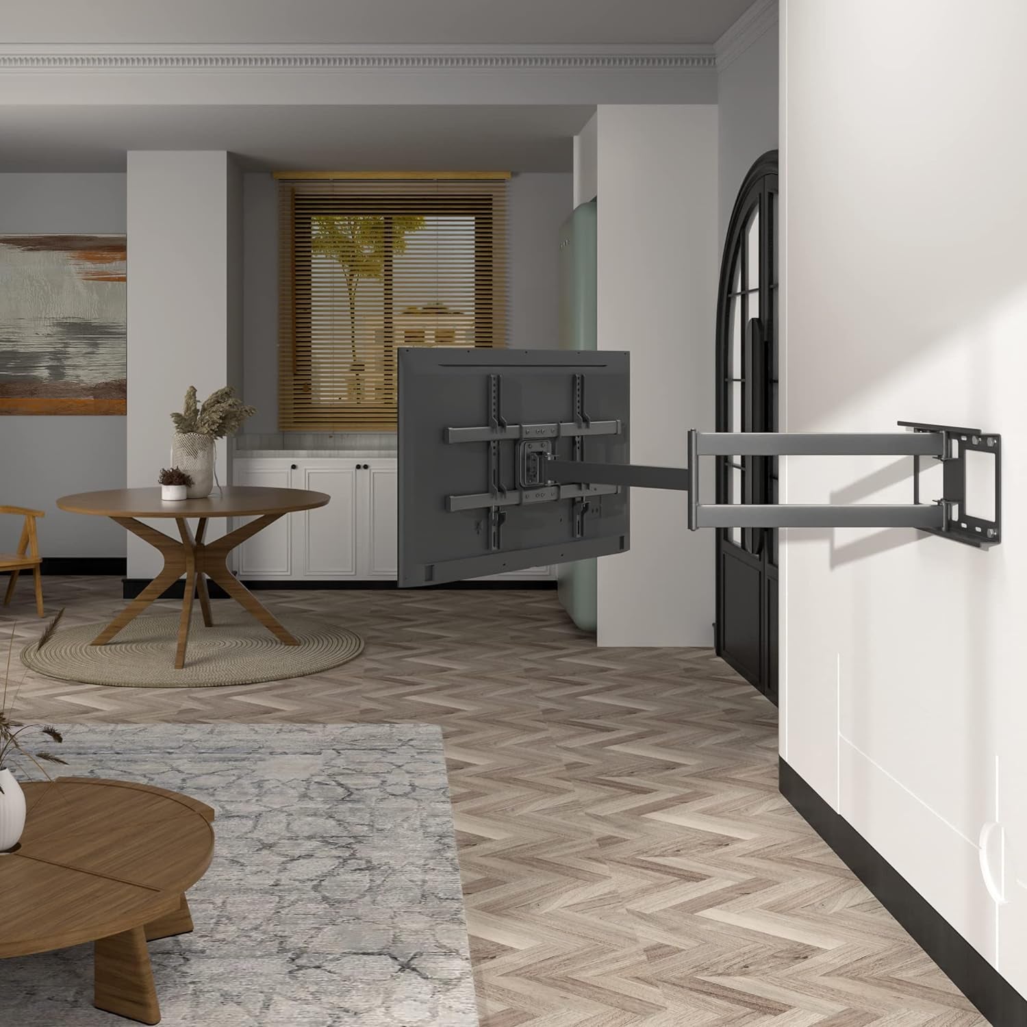 Support Mural TV À Extra Longue, 32-75 Pouces, Portée 1040 Mm | Charge Maximale 60 Kg, VESA Max 600X400 Mm, Pivotement, Inclinaison Et Rotation, Écrans Plats Ou Incurvés