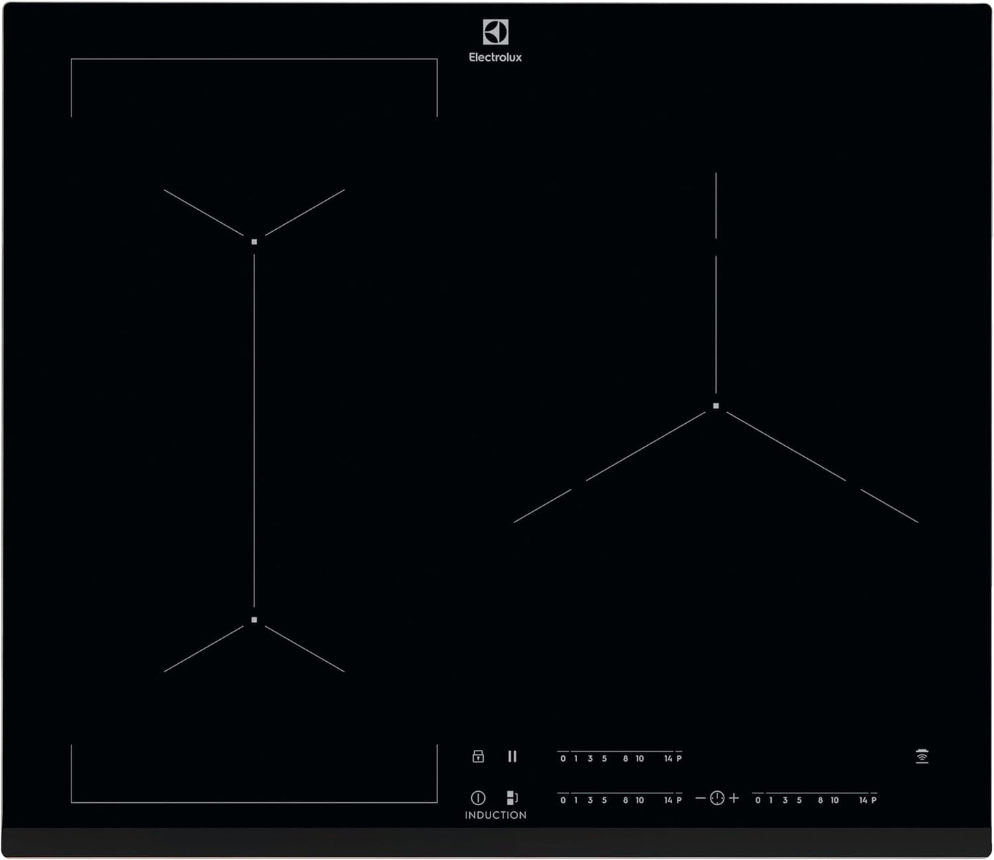 Table De Cuisson À Induction 59Cm 3 Feux 7200W Flexinduction Noir - EIV63343