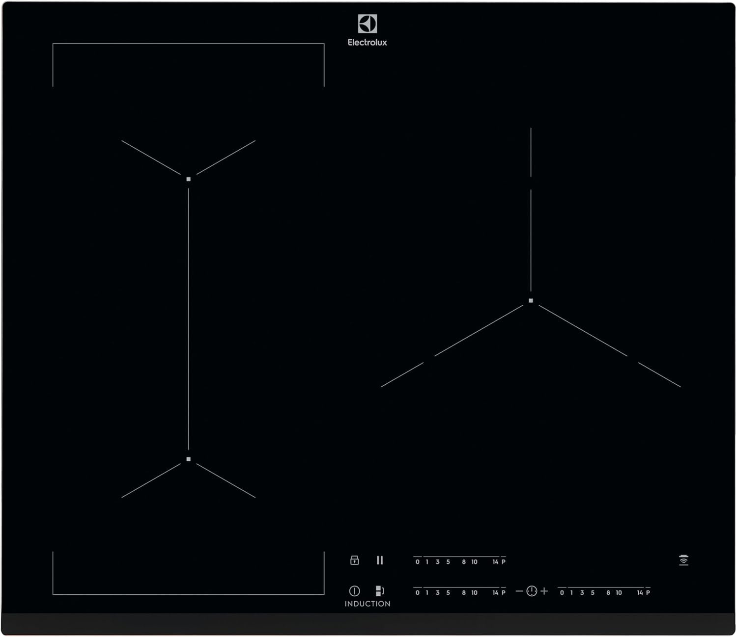 Table De Cuisson À Induction 59Cm 3 Feux 7200W Flexinduction Noir - EIV63343