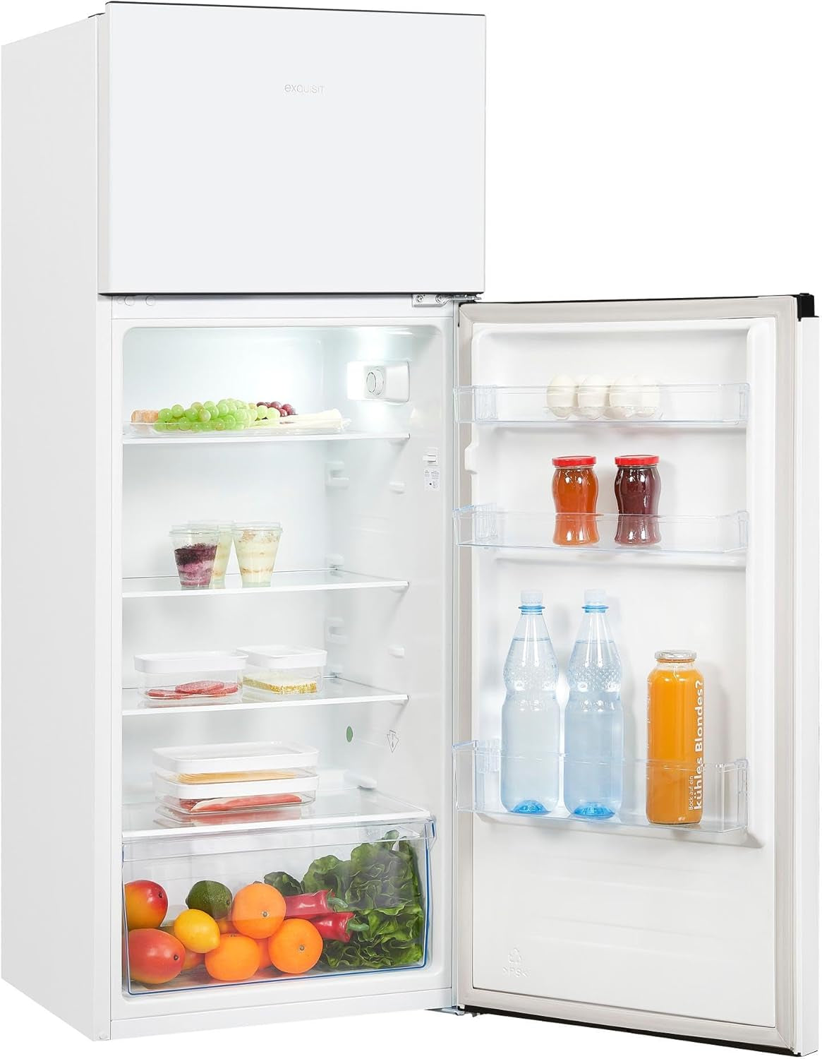 Exquisit Réfrigérateur Et Congélateur KGC270-45-010E Blanc | Appareil Sur Pied | Volume 205 L | Blanc