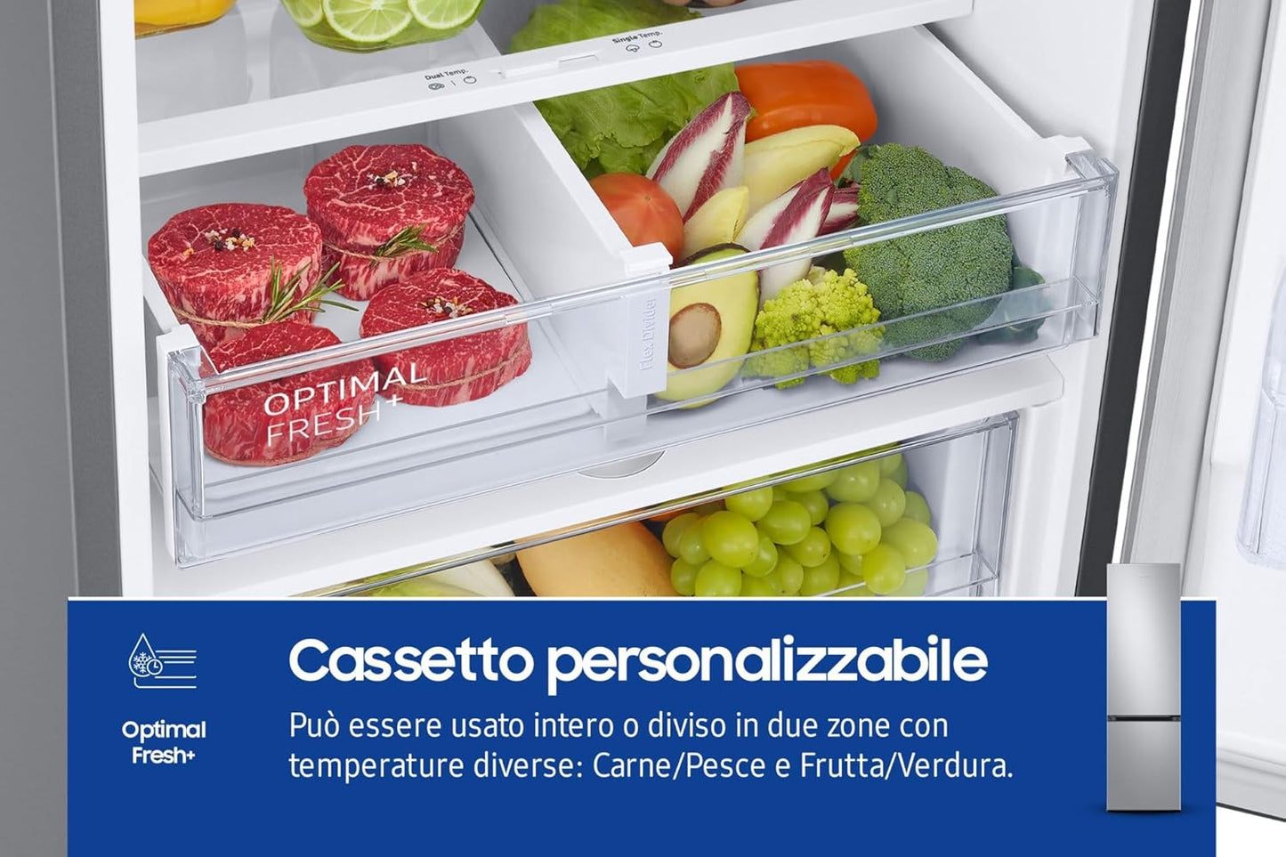 R�FRIG�RATEUR COMBIN� RB38C603DSA 390L H203CM D CONNECTE NO FROST ECRAN INTERNE METAL GREY