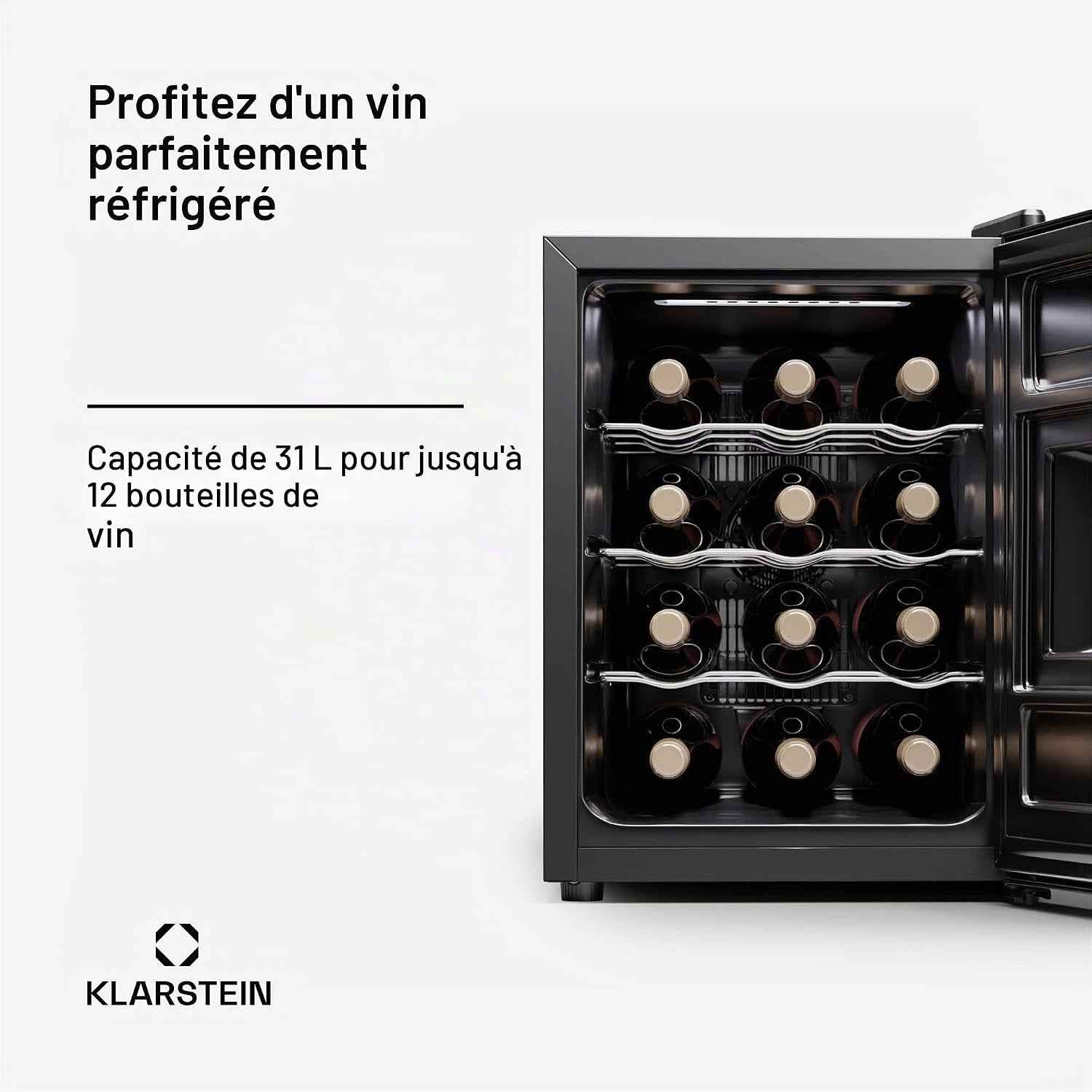 Cave À Vin Autonome 1 Zone, Petit Réfrigérateur À Boissons, Petite Cave À Vin, Petite À Avec Porte Vitrée, Réfrigérateur À Boissons Intérieur/Extérieur, À 12 Bouteilles