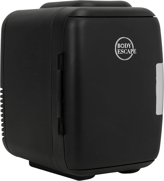 Body Escape Mini Réfrigérateur Beauté Pour Soins De La Peau - Mini Réfrigérateurs Beauté - Petit Réfrigérateur Rétro, Portable, Compact Et Silencieux Pour Le Maquillage - 5L- Mono Noir