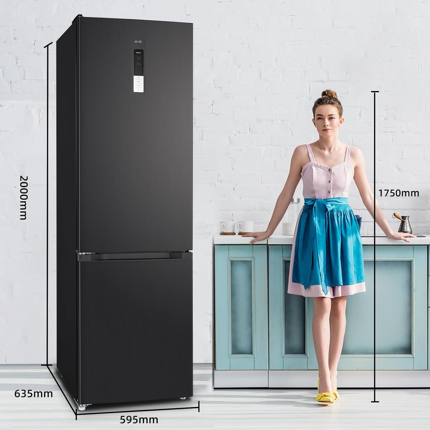 Réfrigérateur Congélateur Combiné, 356 L(260 +96 L) Total, Sans Givre, Bac À Légumes, Tiroirs Profonds, Mode Vacances, Alarme De Porte, Garantie 12 Ans Pour Compresseur, Inox FBM351LEI42