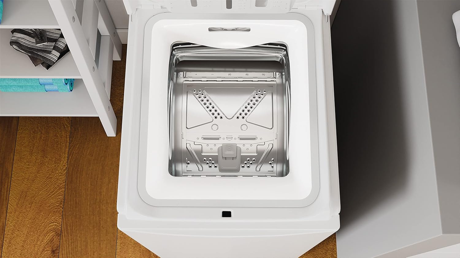 Indesit BTW L50300 IT/N - Machine À Laver Chargée Par Le Haut 5 Kg Libre Installation. Centrifugeuse 1000 Tours Par Minute. Largeur 40,0 Cm, Profondeur 60,0 Cm, Hauteur 90,0 Cm, Classe Énergétique D