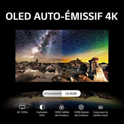 LG TV OLED 2023 | OLED65B3 | 65'' (164 Cm) | OLED | Processeur Α7 AI Gen6 4K, Gris Foncé/Noir