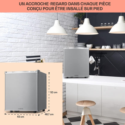 Mini Frigo De Chambre De 45L Pour Boissons Et Bieres, Petit Frigo Silencieux, Mini Bar Intérieur/Ext, Petit Refrigerateur Camping, Stockage De Vins, Cosmetique, Étagères Réglables, 6-18°C