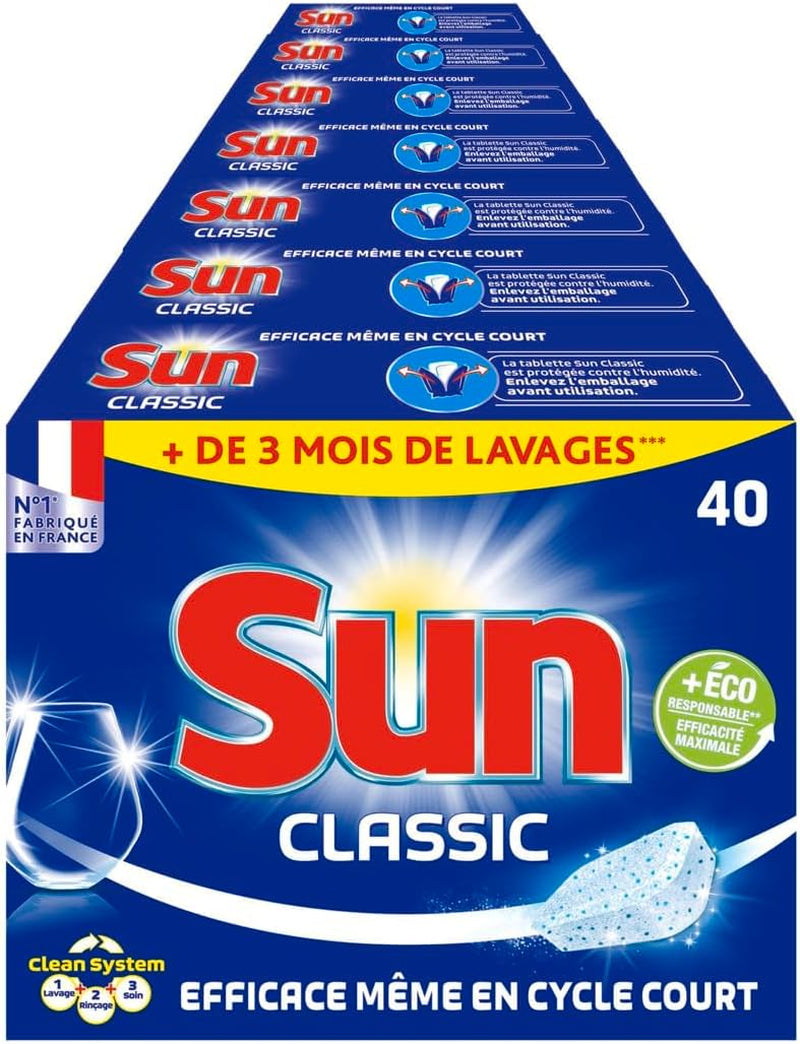 - Pastilles Lave-Vaisselle Classic - 280 Tablettes - Efficace Même En Cycle Court - + De 3 Mois De Lavages - Fabriqué En France (Lot Promo De 7X40)