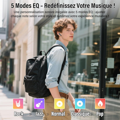 AI Écouteur Traducteur Instantané 164 Langues, ANC/ENC Réduction Du Bruit | 7 Modes De Traduction, Écran Tactile LED, IPX7 Étanche, 48H Autonomie, Casque Musique/Appels/Traducteur