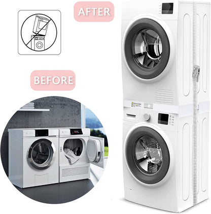 Kit De Superposition Universel, Accessoires Pour Lave-Linge/Sèche-Linge, Universel Cadre Intermédiaire Pour Lave-Linge Et Sèche-Linge Avec Corde À Cliquet, Taille Réglable（46-66Cm）