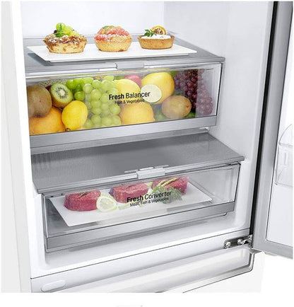 GBB72SWDMN Réfrigérateur Combi No Frost 203 Cm Avec Congélateur, Compresseur Smart Inverter, 384 Litres Blanc