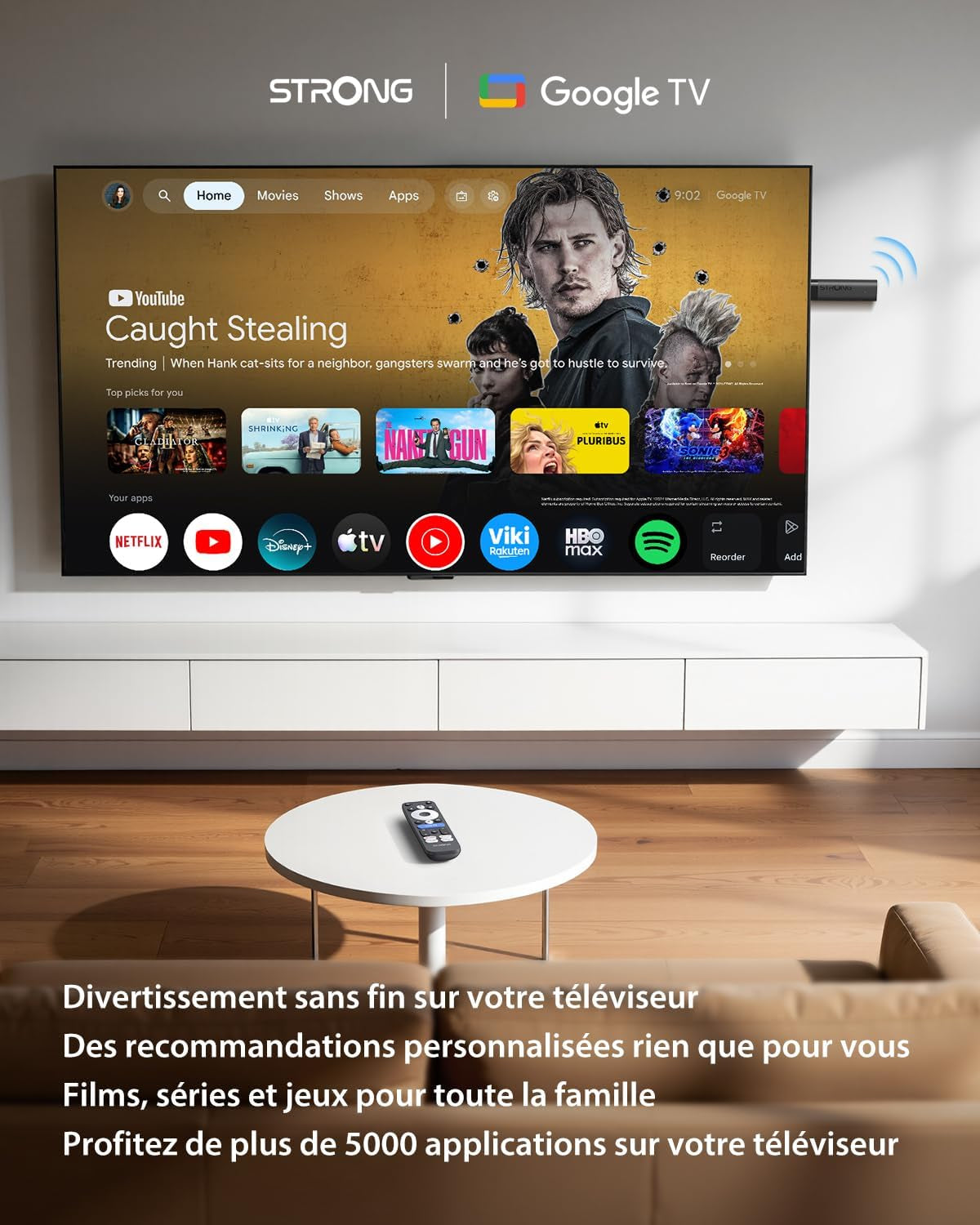 Leap-Nova-X TV Stick, Android 14, 2 Go RAM + 32 Go ROM, 4K UHD | Dolby Vision & Dolby Audio, HDR10+, Wi-Fi 6, Commande Vocale Et plus De 5000 Apps