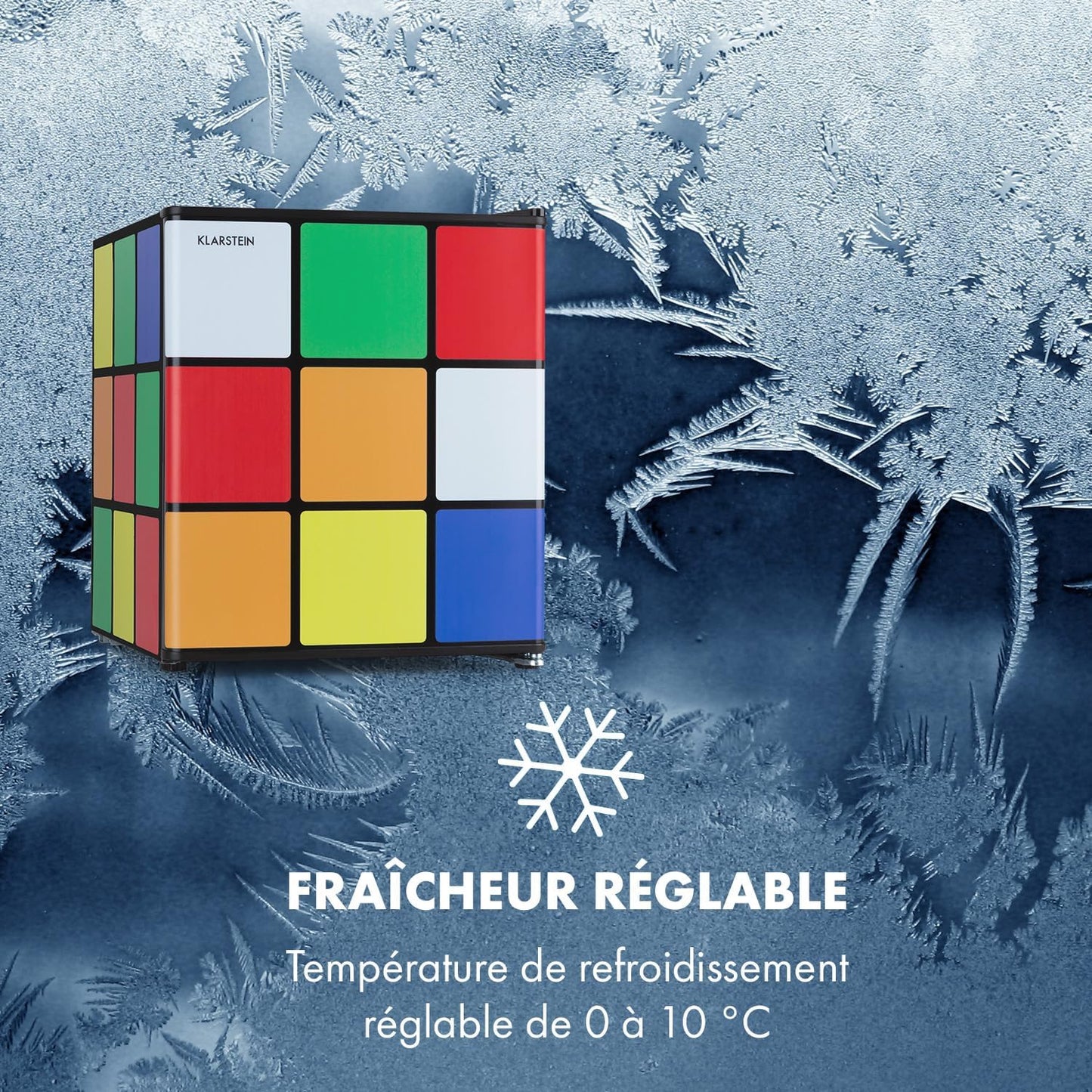 Solve - Mini-Réfrigérateur, Minibar, Système De Refroidissement Thermoélectrique, Capacité De 48 Litres, Bouton De Réglage Mécanique, Refroidissement : 0 À 10 °C, Noir/Coloré