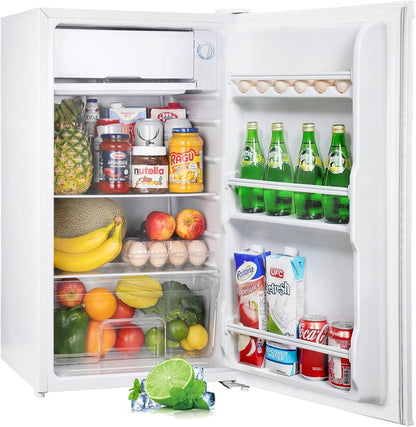 Upstreman Réfrigérateur 91 L Avec Congélateur Et Compartiment À Légumes, Thermostat Réglable, Mini Réfrigérateur Pour Dortoir, Bureau, Chambre, Blanc - BR321