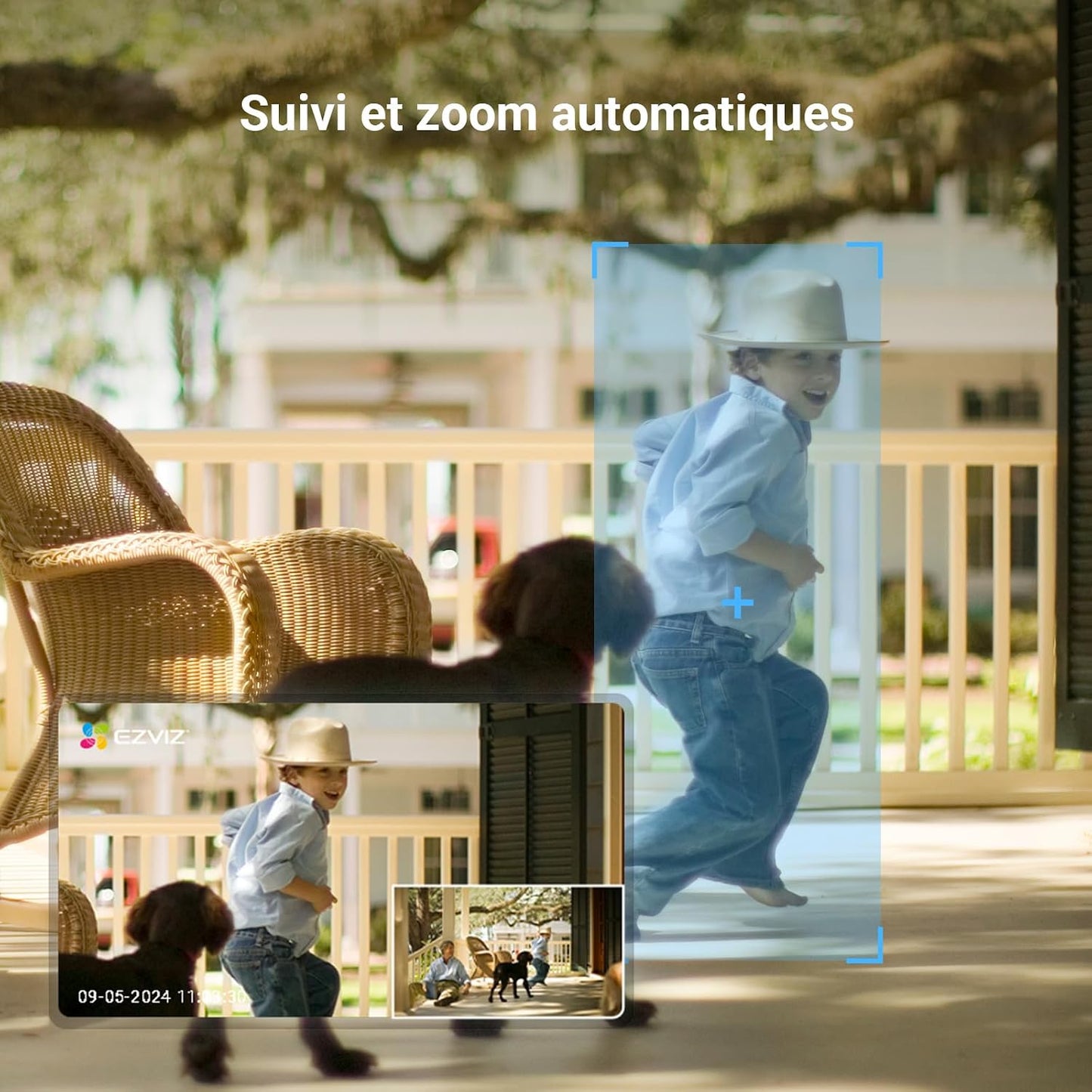 4K(8MP) Caméra Extérieur Wifi À 360° C8C 4K 4Mm | Détection Humaine, Vision Nocturne En Couleur, Suivi Auto-Zoom, Audio Bidirectionnel, IP65 Etanche, Défense Active