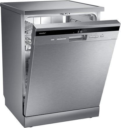 Lave-Vaisselle Pose Libre ' FD1435E-X Pour 14 Couverts, Grand Format, 44 Db, Grand Écran LED, Départ Différé, Fonctionnalité Demi-Charge, Supports Flexibles, Acier Inoxydable