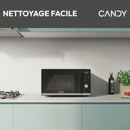 Moderna CMGA25TNDB Four Micro-Ondes Avec Grill, 900 W, 25 Litres,Fonction Décongélation, 20 Menus Automatiques, Nettoyage Facile, Noir