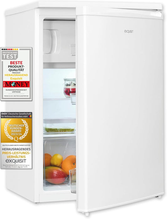 Exquisit Réfrigérateur KS15-4-031E Blanc - Capacité Utile De 113 L - 4 Compartiments De Congélation - Butée De Porte Interchangeable - Compartiment À Légumes