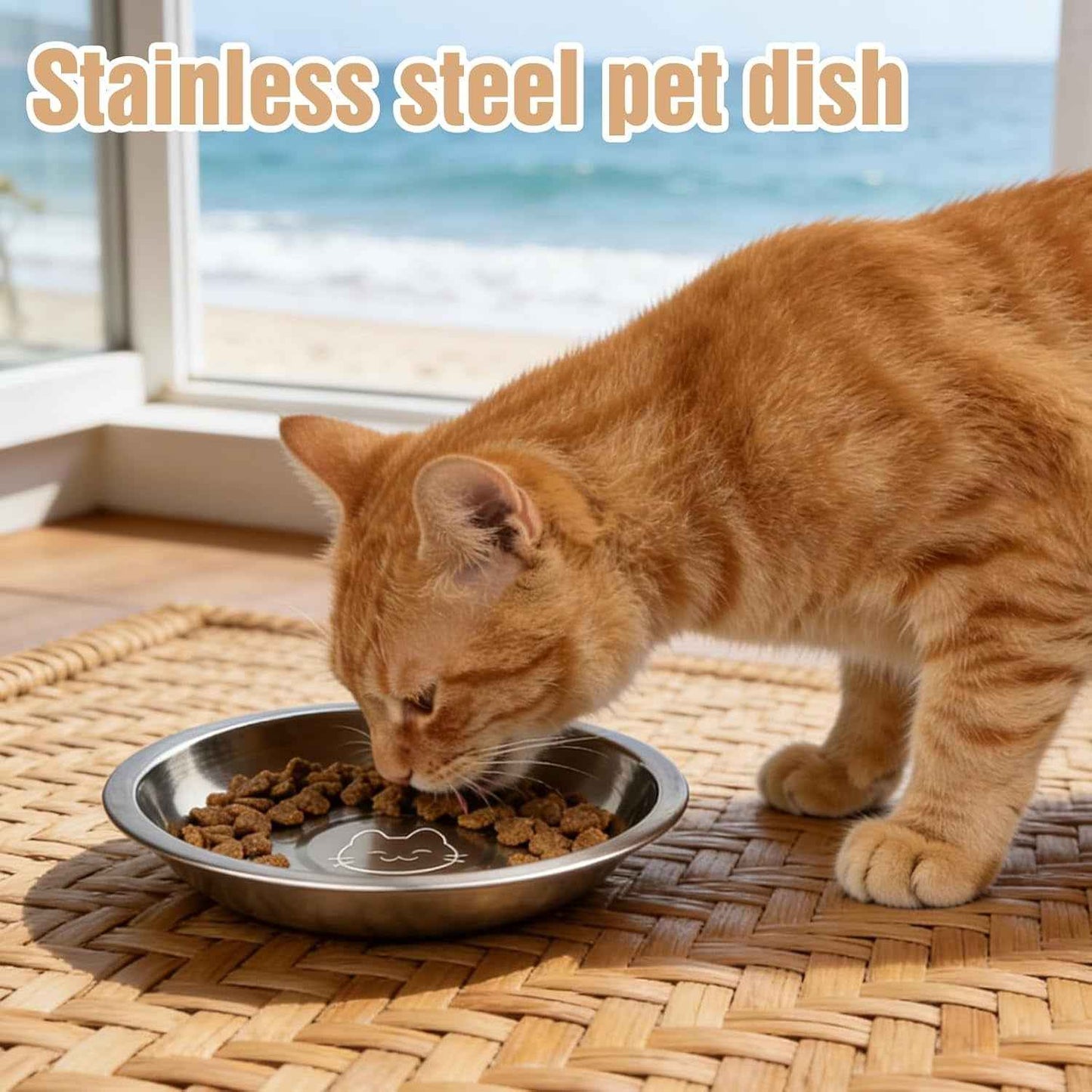 Lot De 15 Gamelles Pour Chat En Acier Inoxydable : 16 Cm Gamelle Pour Chat Plate En Acier Inoxydable 304, Gamelle Pour Chat, Gamelle Anti-Chute Pour Chat Anti-Chute Et Facile À Nettoyer, Facile À
