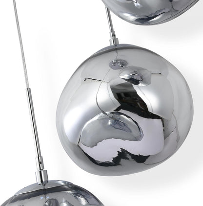 BARCELONA LED Lustre Suspendu Triple En Cristal Moderne "KADNIS" - 3 Lumières E27, Design Style Vintage/Industriel/Scandinave/Rustique, Pour Salon, Chambre D'Ado, Bureau Ou Entrée, Chrome
