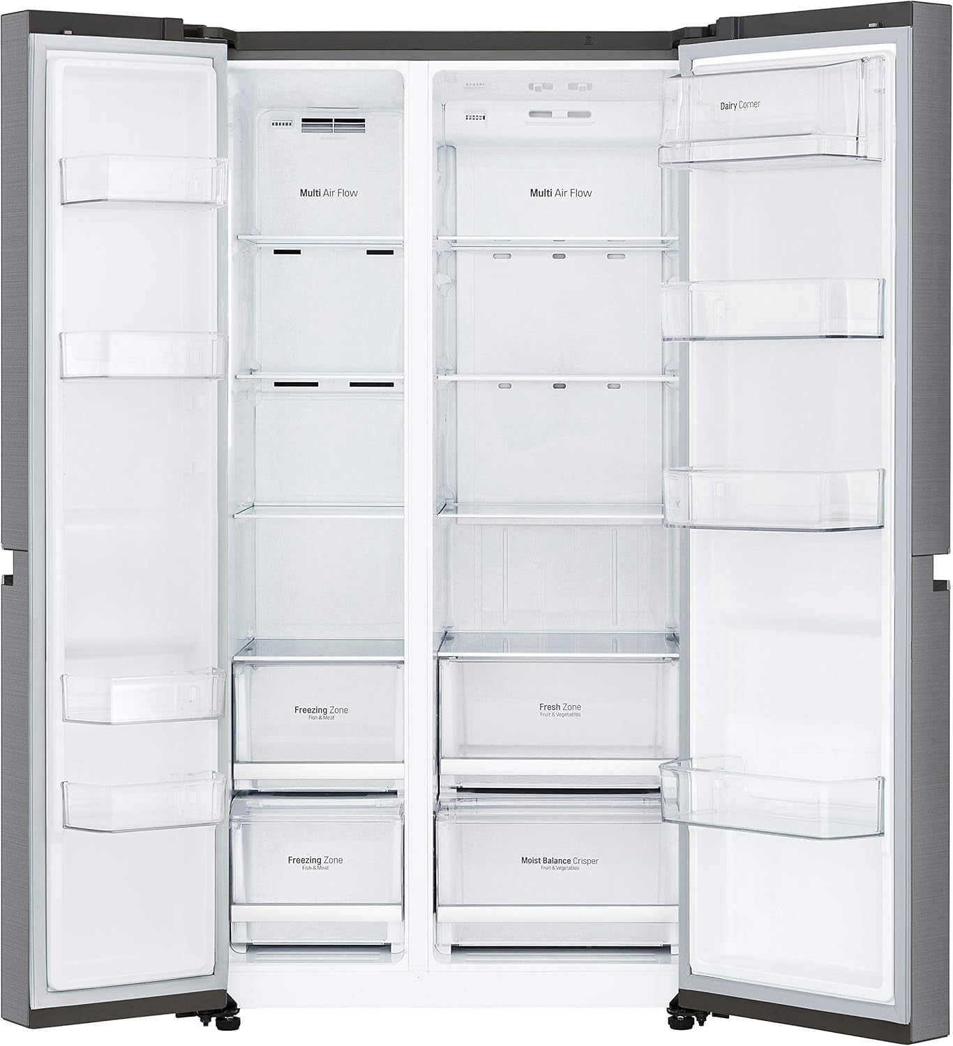 GSB470BASZ Réfrigérateur Américain Side by Side Total No Frost Avec Congélateur, 642 L, Smart Diagnostic - Réfrigérateur Intelligent Avec Wi-Fi Et Écran LED Extérieur