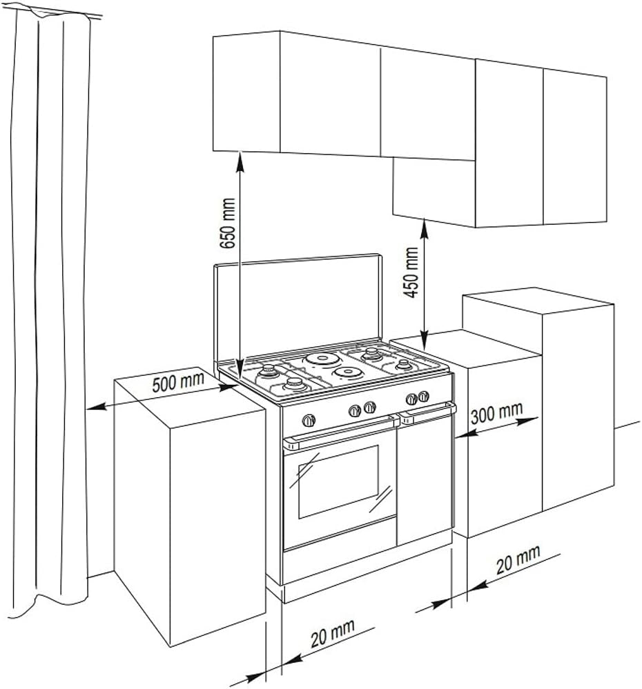 De Longhi SEX 8542 N ED Cuisinière À Gaz Avec Four Electrique N°4 Feux + 2 Plaques Inox 90 X 50 Cm